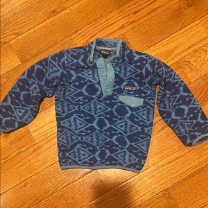 Patagonia Kids Blue Patterned Fleece Pullover